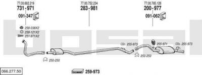 Bosal 066.277.50 система выпуска ог на RENAULT 11 (B/C37_)