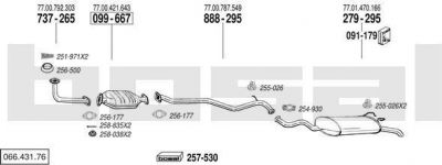Bosal 066.431.76 система выпуска ог на RENAULT 19 II Chamade (L53_)