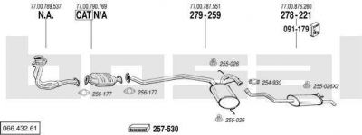 Bosal 066.432.61 система выпуска ог на RENAULT 19 I (B/C53_)