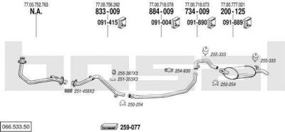 Bosal 066.533.50 система выпуска ог на RENAULT 25 (B29_)