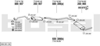 Bosal 066.561.56 система выпуска ог на RENAULT TRAFIC фургон (T1, T3, T4)