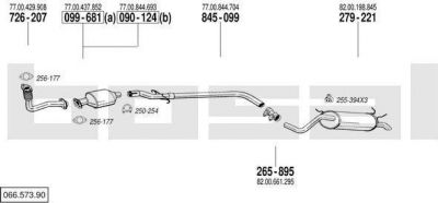 Bosal 066.573.90 система выпуска ог на RENAULT MEGANE I (BA0/1_)