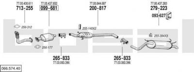 Bosal 066.574.40 система выпуска ог на RENAULT MEGANE I (BA0/1_)