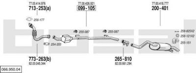 Bosal 066.950.04 система выпуска ог на RENAULT CLIO II (BB0/1/2_, CB0/1/2_)