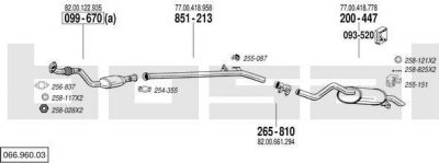 Bosal 066.960.03 система выпуска ог на RENAULT CLIO II (BB0/1/2_, CB0/1/2_)