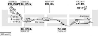 Bosal 066.960.11 система выпуска ог на RENAULT MEGANE I Cabriolet (EA0/1_)