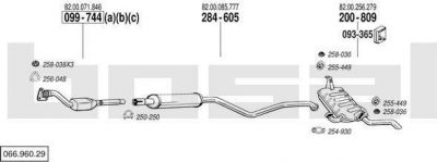 Bosal 066.960.29 система выпуска ог на RENAULT LAGUNA II (BG0/1_)