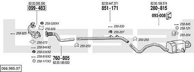 Bosal 066.985.07 система выпуска ог на RENAULT MEGANE II седан (LM0/1_)