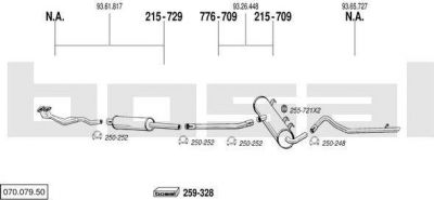 Bosal 070.079.50 система выпуска ог на SAAB 900 I Combi Coupe