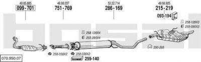 Bosal 070.950.07 система выпуска ог на SAAB 9-5 (YS3E)