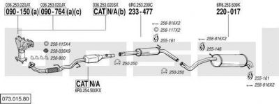 Bosal 073.015.80 система выпуска ог на SEAT IBIZA V ST (6J8, 6P8)