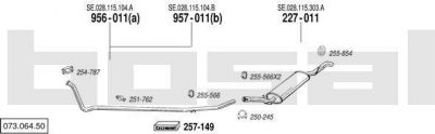 Bosal 073.064.50 система выпуска ог на SEAT MARBELLA фургон (028A)