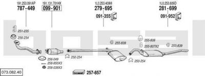 Bosal 073.082.40 система выпуска ог на SEAT TOLEDO I (1L)