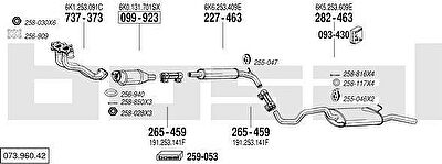 Bosal 073.960.42 система выпуска ог на SEAT CORDOBA (6K1, 6K2)