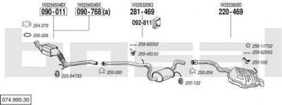 Bosal 074.990.30 система выпуска ог на SKODA OCTAVIA Combi (1Z5)