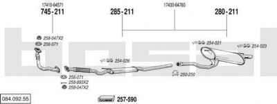 Bosal 084.092.55 система выпуска ог на TOYOTA CARINA E Sportswagon (_T19_)