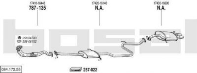 Bosal 084.172.55 система выпуска ог на TOYOTA COROLLA Liftback (_E9_)