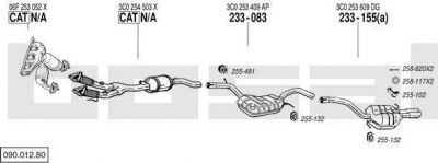 Bosal 090.012.80 система выпуска ог на VW PASSAT (3C2)