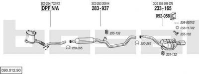 Bosal 090.012.90 система выпуска ог на VW PASSAT (3C2)
