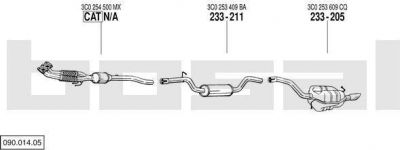 Bosal 090.014.05 система выпуска ог на VW PASSAT Variant (3C5)