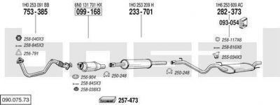 Bosal 090.075.73 система выпуска ог на VW GOLF III (1H1)