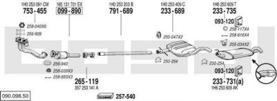 Bosal 090.098.50 система выпуска ог на VW GOLF III (1H1)