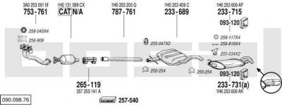Bosal 090.098.76 система выпуска ог на VW GOLF III (1H1)