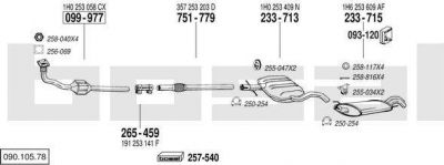 Bosal 090.105.78 система выпуска ог на VW GOLF III (1H1)