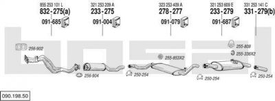 Bosal 090.198.50 система выпуска ог на VW PASSAT (32B)