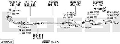 Bosal 090.204.70 система выпуска ог на VW PASSAT Variant (3A5, 35I)