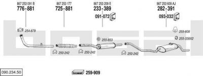 Bosal 090.234.50 система выпуска ог на VW POLO купе (86C, 80)