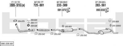 Bosal 090.235.60 система выпуска ог на VW POLO купе (86C, 80)