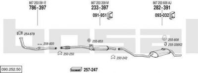 Bosal 090.252.50 система выпуска ог на VW POLO купе (86C, 80)