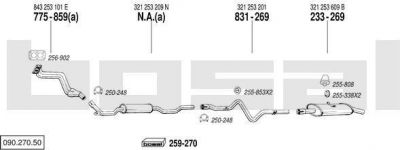 Bosal 090.270.50 система выпуска ог на VW SANTANA (32B)