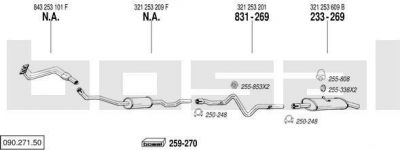 Bosal 090.271.50 система выпуска ог на VW SANTANA (32B)