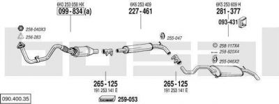 Bosal 090.400.35 система выпуска ог на VW POLO Variant (6KV5)