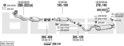 Bosal 090.700.05 система выпуска ог на VW GOLF IV (1J1)