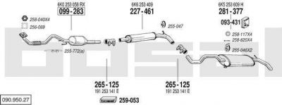 Bosal 090.950.27 система выпуска ог на VW POLO Variant (6KV5)