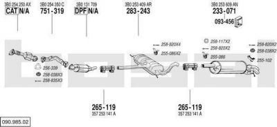 Bosal 090.985.02 система выпуска ог на VW PASSAT Variant (3B6)