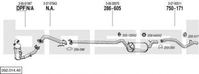 Bosal 092.014.40 система выпуска ог на VOLVO S40 II (MS)