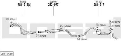 Bosal 092.194.50 система выпуска ог на VOLVO 340-360 (343, 345)