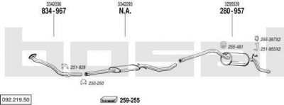 Bosal 092.219.50 система выпуска ог на VOLVO 340-360 седан (344)