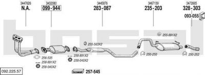 Bosal 092.225.57 система выпуска ог на VOLVO 460 L (464)