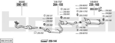 Bosal 092.910.65 система выпуска ог на VOLVO S40 I (VS)