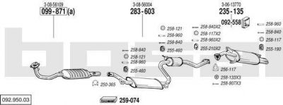 Bosal 092.950.03 система выпуска ог на VOLVO V40 универсал (VW)