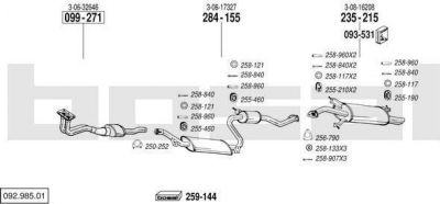 Bosal 092.985.01 система выпуска ог на VOLVO S40 I (VS)