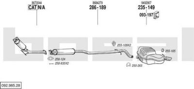 Bosal 092.985.28 система выпуска ог на VOLVO S60 I