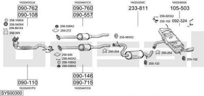 Bosal SYS00300 система выпуска ог на AUDI A3 (8P1)