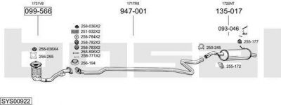 Bosal SYS00922 система выпуска ог на CITROEN C3 I (FC_)