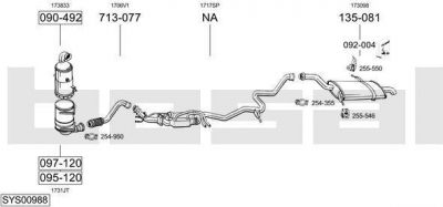 Bosal SYS00988 система выпуска ог на CITROEN C4 Grand Picasso I (UA_)